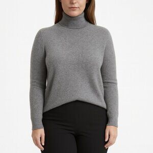 Bloomingdale’s 100% Cashmere Gray Turtleneck Sweater Women’s Size M Designer